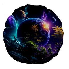 Fantasy People Mysticism Composing Large 18  Premium Flano Round Cushions