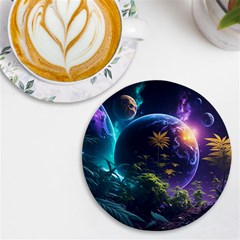 Fantasy People Mysticism Composing Uv Print Round Tile Coaster by Jancukart