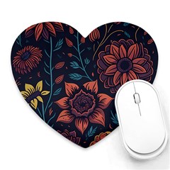 Flower Art Drawing Painting Spring Heart Mousepad by Jancukart