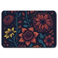 Flower Art Drawing Painting Spring Large Doormat by Jancukart