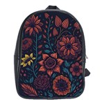 Flower Art Drawing Painting Spring School Bag (Large) Front