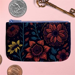 Flower Art Drawing Painting Spring Large Coin Purse by Jancukart