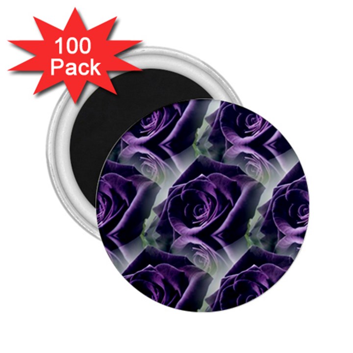 Purple Flower Rose Petals Plant 2.25  Magnets (100 pack) 