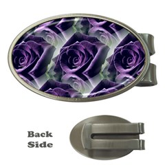 Purple Flower Rose Petals Plant Money Clips (oval)  by Jancukart