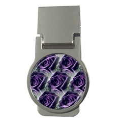 Purple Flower Rose Petals Plant Money Clips (round)  by Jancukart