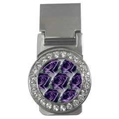 Purple Flower Rose Petals Plant Money Clips (cz)  by Jancukart