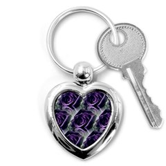 Purple Flower Rose Petals Plant Key Chain (heart)