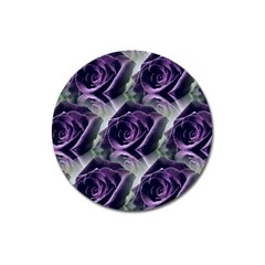 Purple Flower Rose Petals Plant Magnet 3  (round) by Jancukart