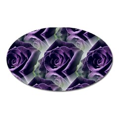 Purple Flower Rose Petals Plant Oval Magnet by Jancukart