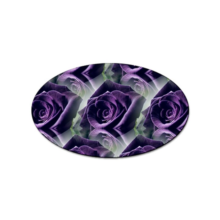 Purple Flower Rose Petals Plant Sticker Oval (100 pack)