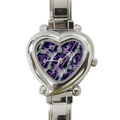 Purple Flower Rose Petals Plant Heart Italian Charm Watch