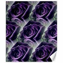 Purple Flower Rose Petals Plant Canvas 8  X 10 