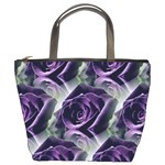 Purple Flower Rose Petals Plant Bucket Bag Front