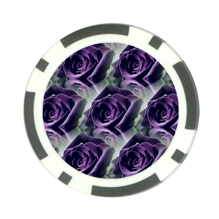 Purple Flower Rose Petals Plant Poker Chip Card Guard (10 pack)