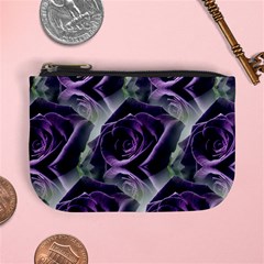 Purple Flower Rose Petals Plant Mini Coin Purse