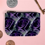 Purple Flower Rose Petals Plant Mini Coin Purse Front