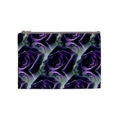 Purple Flower Rose Petals Plant Cosmetic Bag (medium)