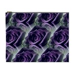 Purple Flower Rose Petals Plant Cosmetic Bag (XL) Front