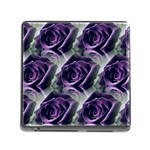 Purple Flower Rose Petals Plant Memory Card Reader (Square 5 Slot) Front