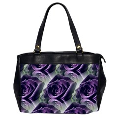 Purple Flower Rose Petals Plant Oversize Office Handbag (2 Sides)