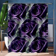 Purple Flower Rose Petals Plant Shower Curtain 60  X 72  (medium)  by Jancukart