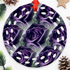 Purple Flower Rose Petals Plant Ornament (round Filigree) by Jancukart