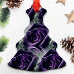 Purple Flower Rose Petals Plant Christmas Tree Ornament (Two Sides) Front