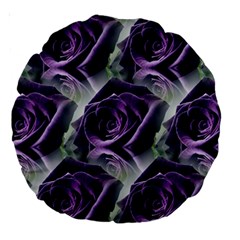 Purple Flower Rose Petals Plant Large 18  Premium Round Cushions by Jancukart