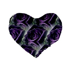 Purple Flower Rose Petals Plant Standard 16  Premium Heart Shape Cushions by Jancukart