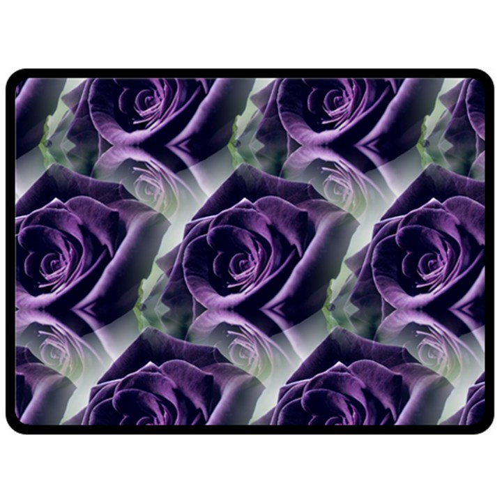 Purple Flower Rose Petals Plant Fleece Blanket (Large)