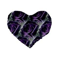 Purple Flower Rose Petals Plant Standard 16  Premium Flano Heart Shape Cushions by Jancukart