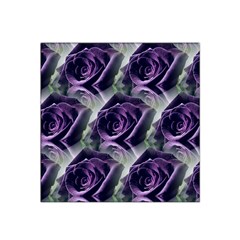 Purple Flower Rose Petals Plant Satin Bandana Scarf 22  X 22 