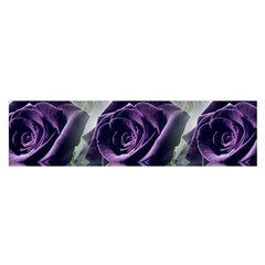 Purple Flower Rose Petals Plant Oblong Satin Scarf (16  X 60 ) by Jancukart