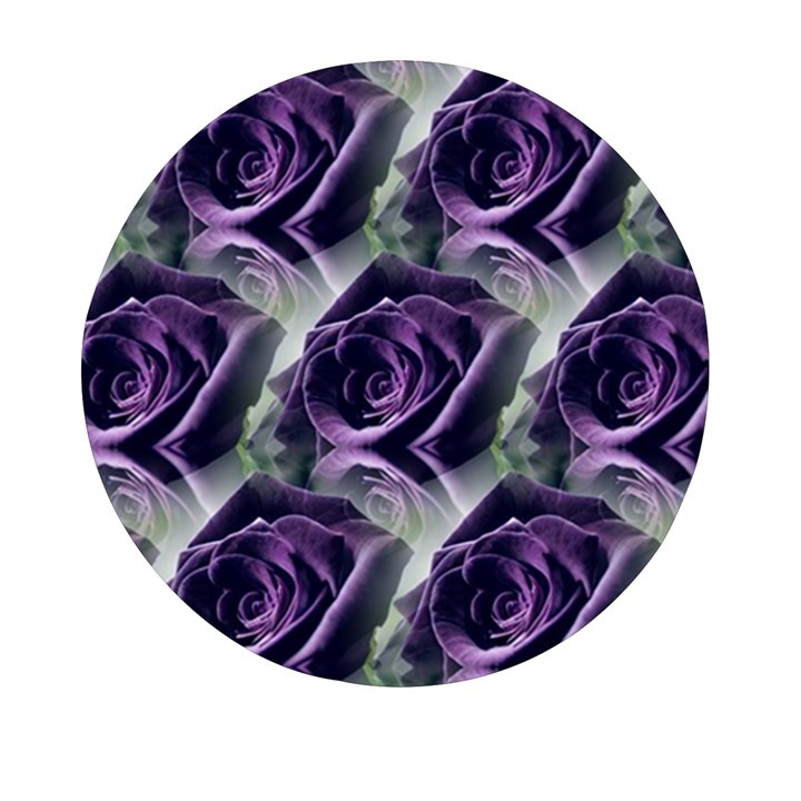 Purple Flower Rose Petals Plant Mini Round Pill Box