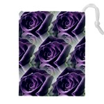 Purple Flower Rose Petals Plant Drawstring Pouch (5XL) Front