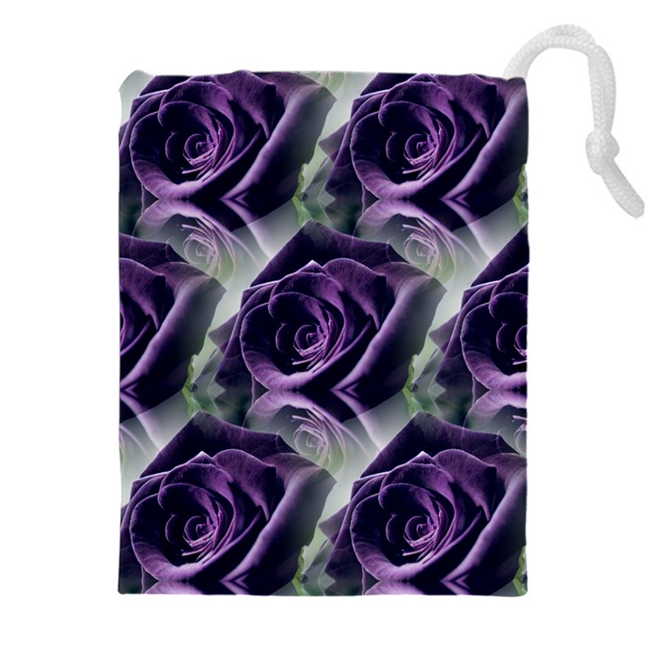 Purple Flower Rose Petals Plant Drawstring Pouch (5XL)