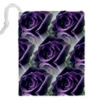 Purple Flower Rose Petals Plant Drawstring Pouch (5XL) Back