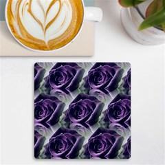 Purple Flower Rose Petals Plant Uv Print Square Tile Coaster  by Jancukart