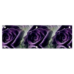 Purple Flower Rose Petals Plant Banner And Sign 6  X 2  by Jancukart