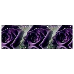 Purple Flower Rose Petals Plant Banner And Sign 9  X 3  by Jancukart