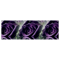 Purple Flower Rose Petals Plant Banner And Sign 12  X 4  by Jancukart