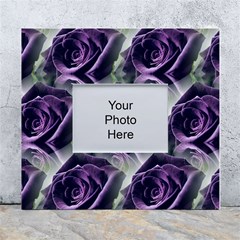 Purple Flower Rose Petals Plant White Wall Photo Frame 5  X 7  by Jancukart