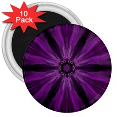 Pattern Purple Symmetry Dark 3  Magnets (10 Pack) 