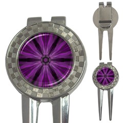 Pattern Purple Symmetry Dark 3-in-1 Golf Divots