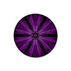 Pattern Purple Symmetry Dark Rubber Coaster (round)