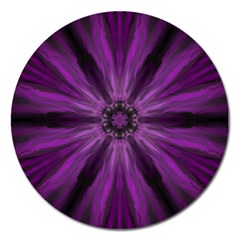 Pattern Purple Symmetry Dark Magnet 5  (round) by Jancukart