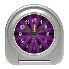 Pattern Purple Symmetry Dark Travel Alarm Clock