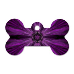 Pattern Purple Symmetry Dark Dog Tag Bone (one Side)