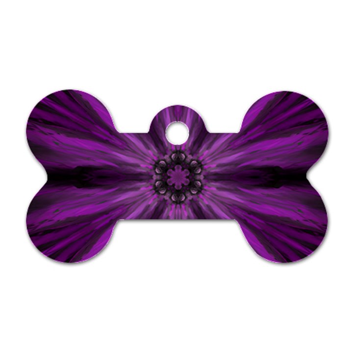 Pattern Purple Symmetry Dark Dog Tag Bone (One Side)