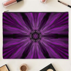 Pattern Purple Symmetry Dark Cosmetic Bag (xxxl) by Jancukart